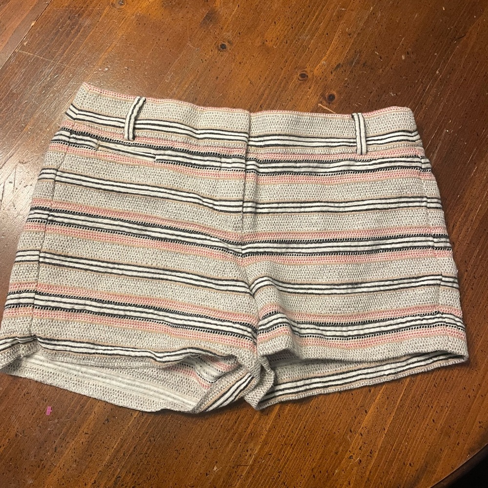 LOFT Striped Shorts - Cream, Pink, and Black - “The Riviera Short”